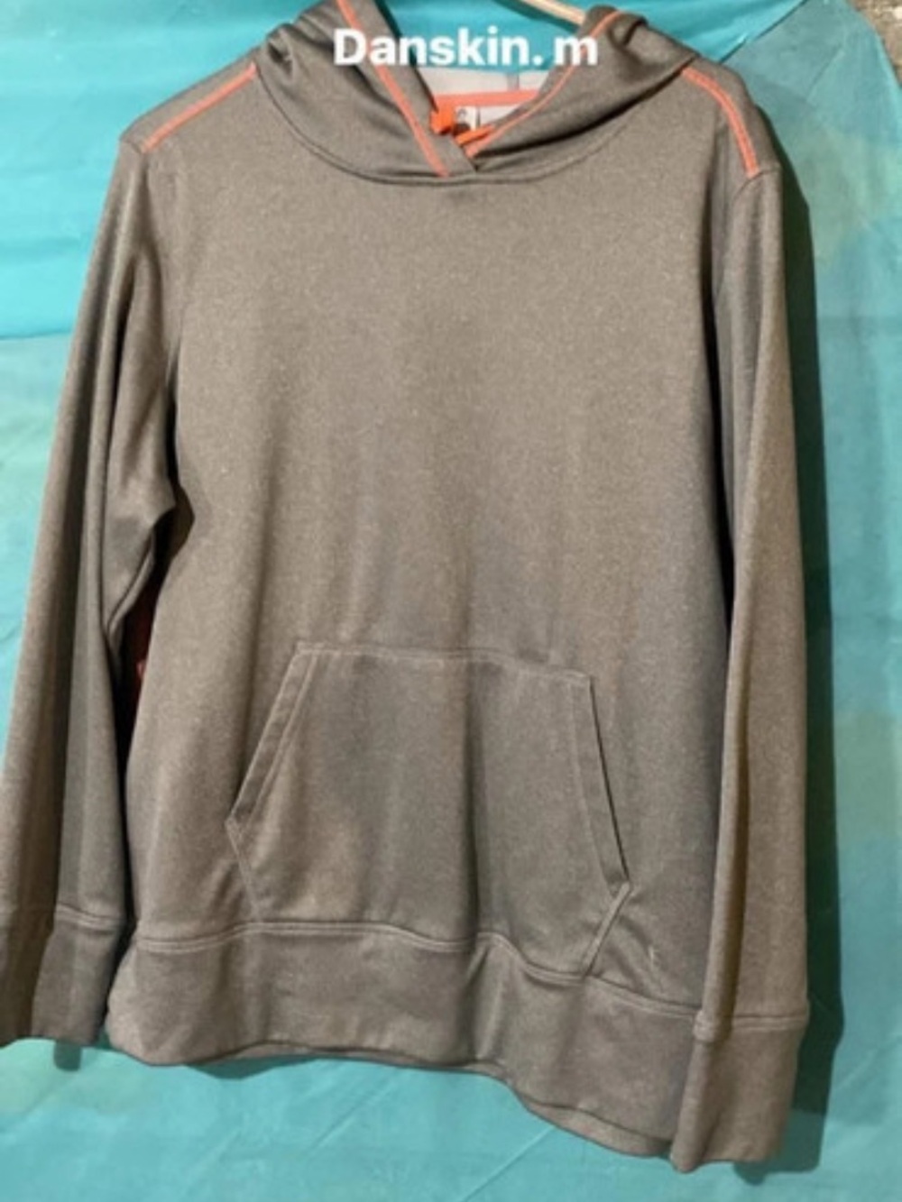 Danskin Men’s Gray Hoodie with Orange Accents
